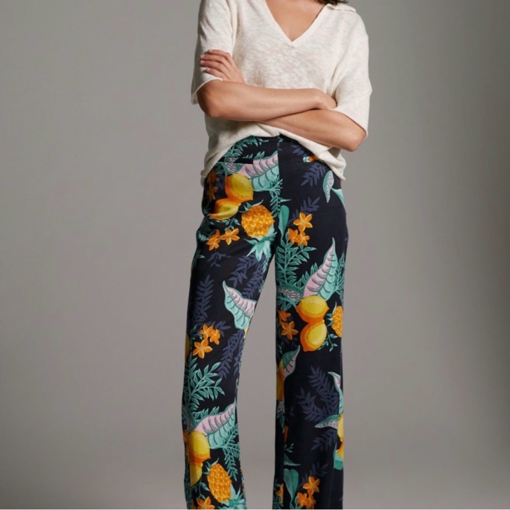 NWT - Maeve (Anthropologie) Tropical Fruit Print pants.